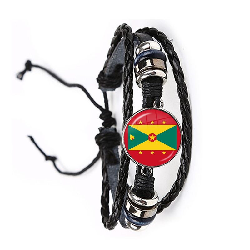 The Commonwealth of Dominica,Saint Lucia,Saint Vincent and the Grenadines,Barbados,Grenada,Ecuador National Flag Glass Bracelet