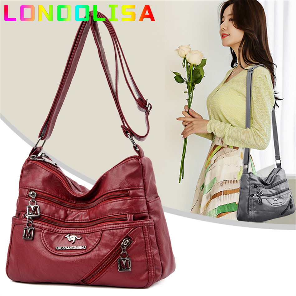 High Quality Soft Leather Luxury Purses and Handbags Women's Bag Designer Multi-pocket Crossbody Shoulder Bag for Women 2024 Sac