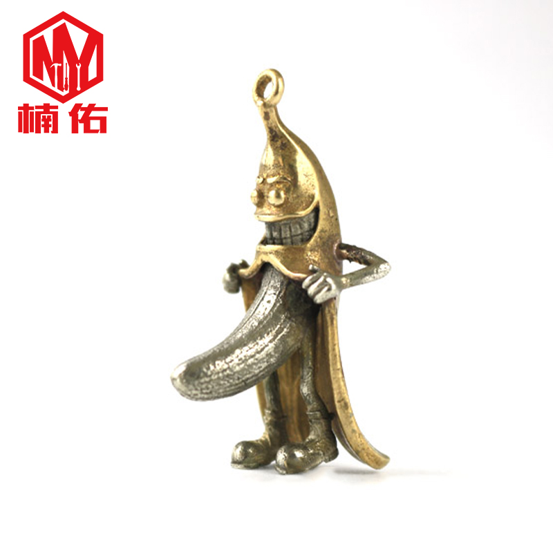 1PC Spoof Banana Man Retro Brass Copper EDC Paracord Beads Lanyard Pendants Knife Beads Umbrella Rope Cord Beads Pendants