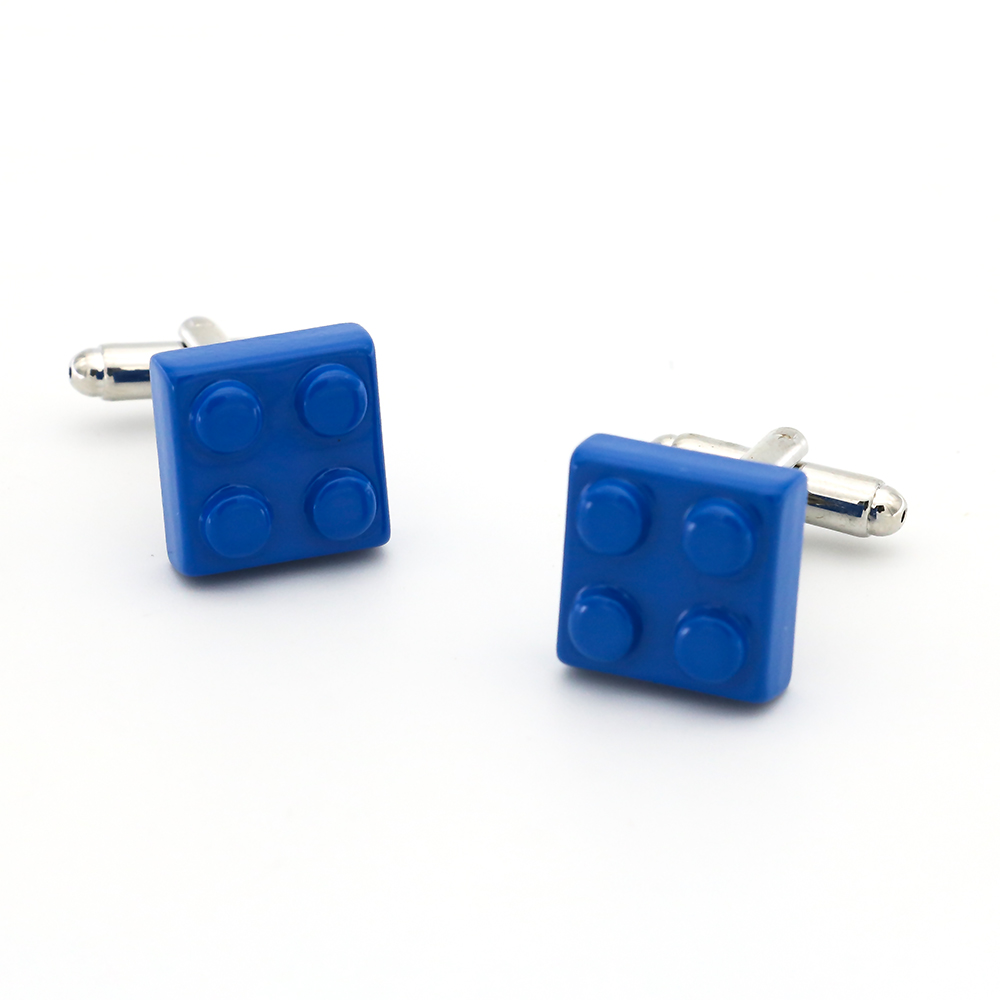 Factory Price Retail Designer Cufflinks For Men Brass Copper Material Building Blocks Design Cuff Links Free Shipping