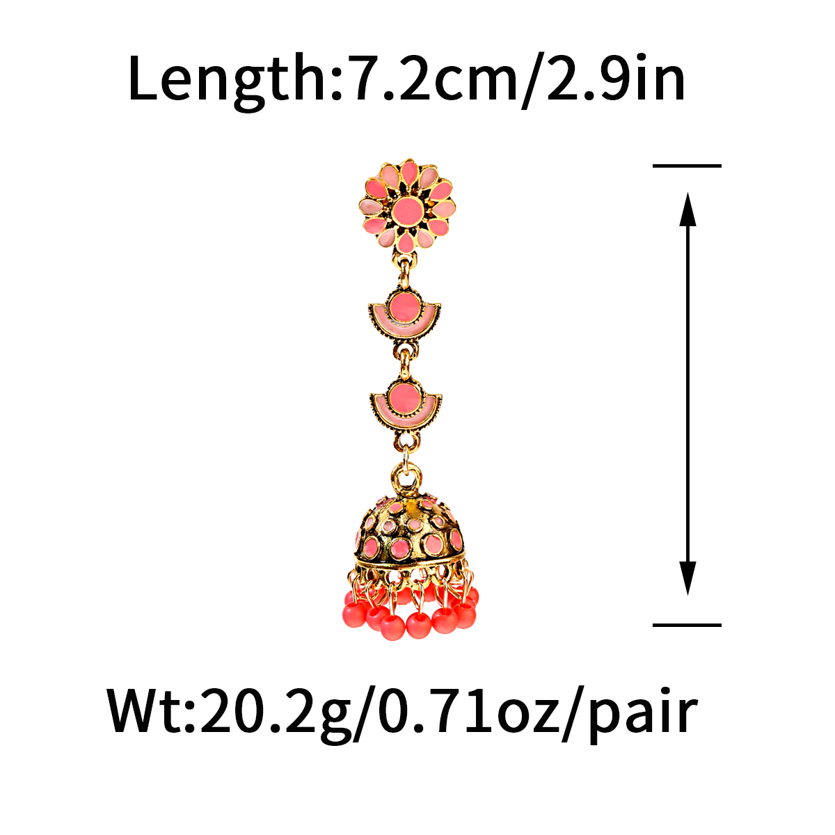 Gypsy Jewelry Jhumka Jhumki Multicolor Beads Tassel Indian Earrings For Women Flower Carved Long Dangle Afghan Egypt Turkish