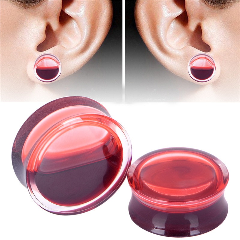 1pc Acrylic Red Liquid Blood Ear Gauges Ear Plug Earrings Gauges Body Piercing Jewelry Piercing 9 Size