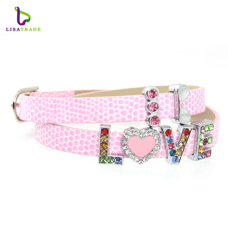 8mm PU leather bracelet & bangles for women multilayer snake wristband fit for slide letters charms high quality LSBR031*10