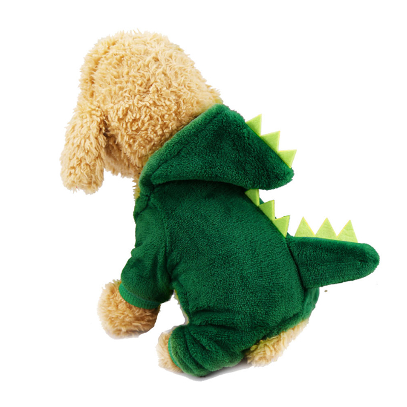 Pet Dog Clothes Funny Dinosaur Costumes Winter Warm Plush Coat Small Kitten Hoodie Puppy Dog Cloth gatos productos para mascotas