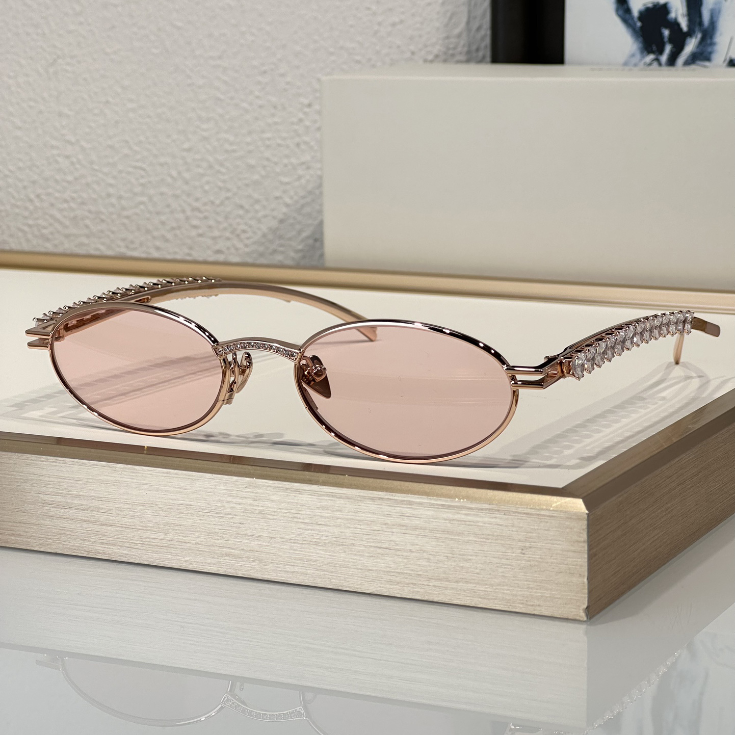 Rock Sunglasses For Men Women BARRETTE Fashion Summer Designer Stylish High Street Style Anti-Ultraviolet Retro Plate UV400 Metal Oval Full Frame Glasses Random