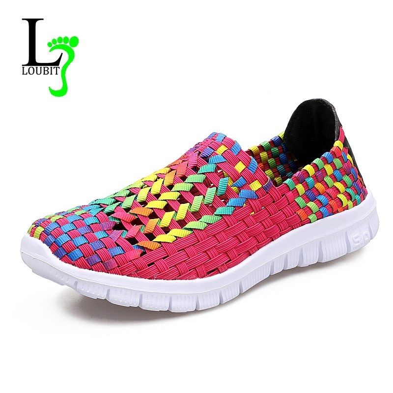 Summer Casual Shoes For Woman 2020 New Female Shoes Handmade Mother Woven Shoes Breathable Loafers Slip On Female Flats