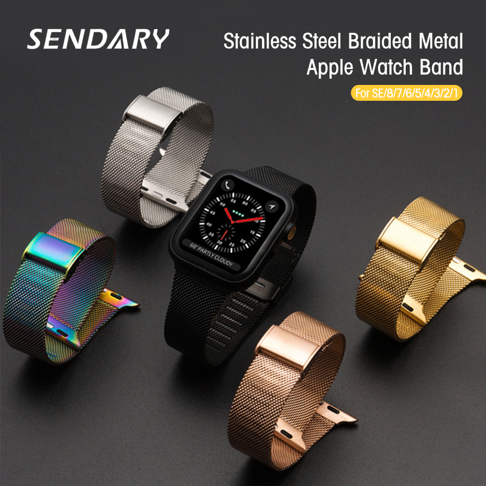 Slim Watch Band for Apple Watch SE 8/7/6/5/4/3/2/1 38MM 40MM 41MM Metal Bracelet Loop Strap 42MM 44MM 45MM Wrist Watchband