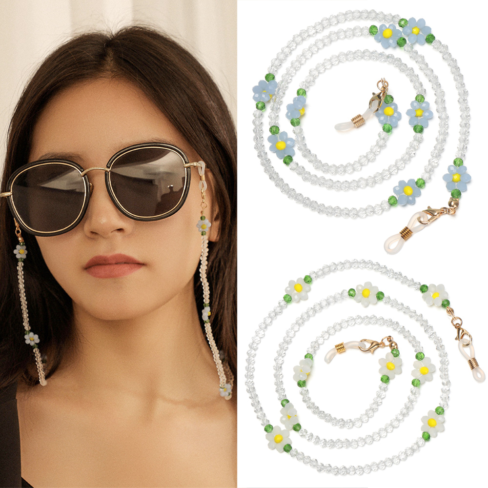Beaded Glasses Chain Holder Glasses Holder Strap Sunglasses Lanyard Mask Anti-slip Necklace Anti-lost Neck Straps Mask Holder