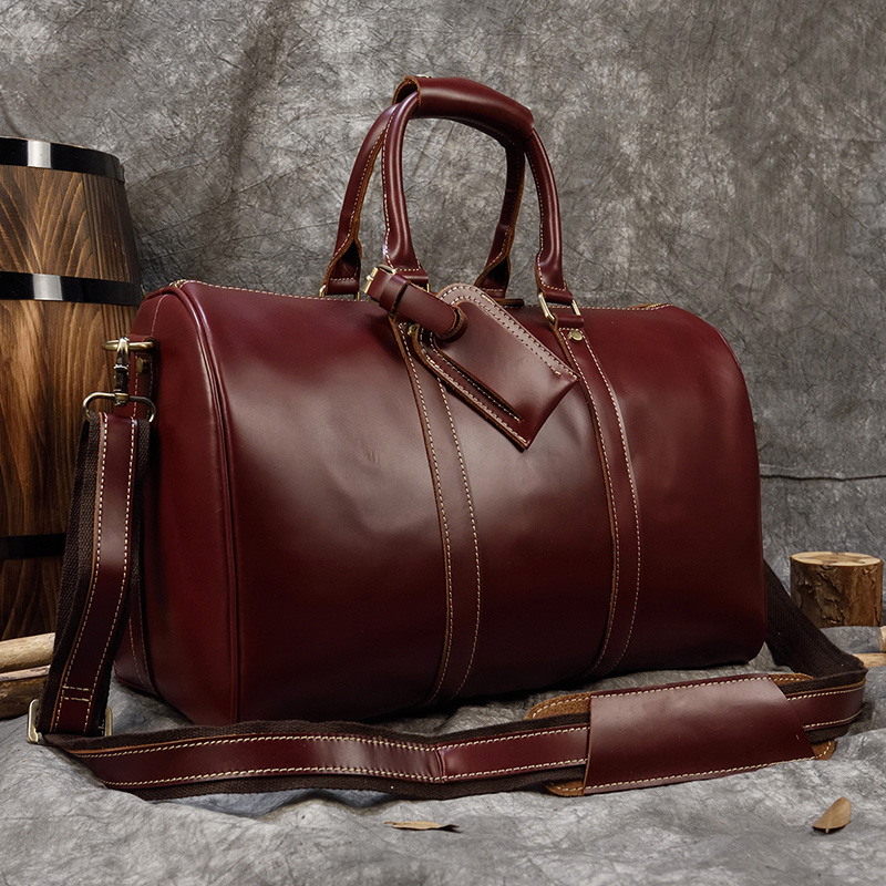 Newsbirds True Leather Travel Duffle Bag Weekender Bag Men Women Luggage Bags Large Capacity Handbags Men bags for flights