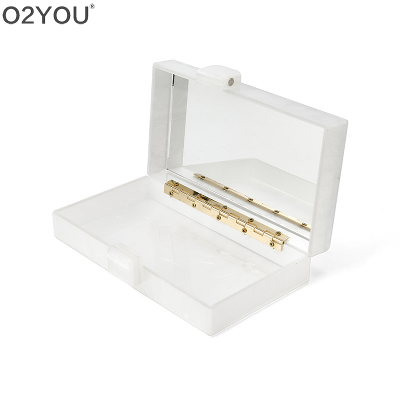 Solid Black Acrylic Box Clutches Mirror Women Day Clutches Bags Ladies Envelope Evening Party Bag Designer Handbags Beach Obag