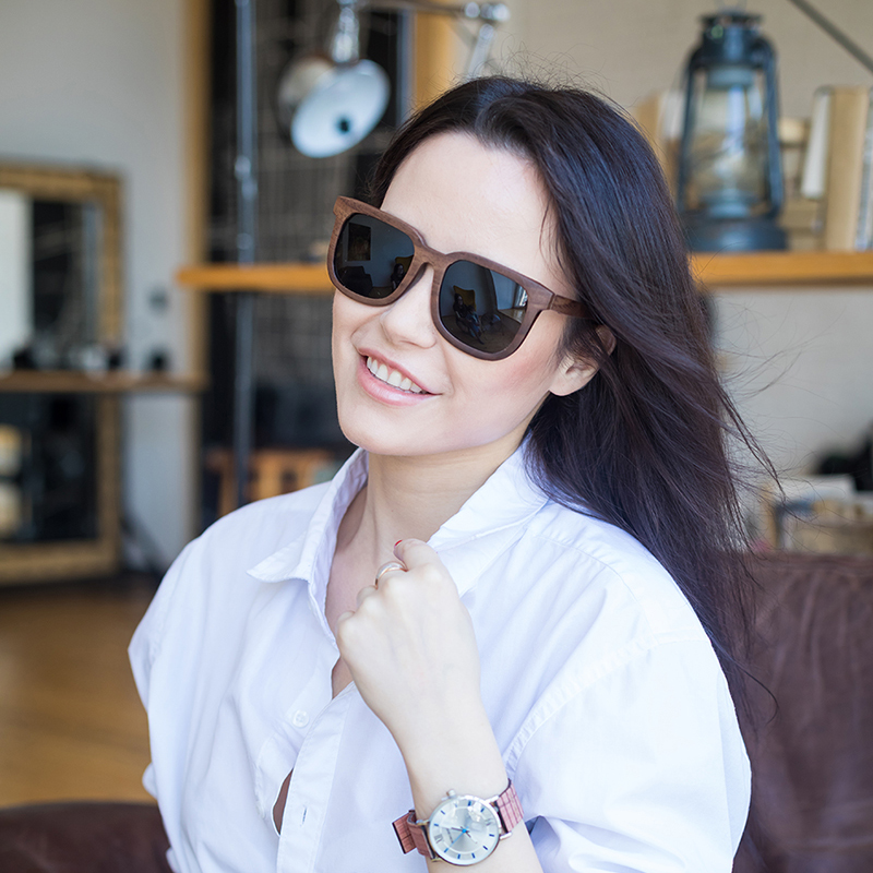 BOBO BIRD Brand New Sunglasses Men Black Walnut Wood Oversized Sunglasses Women Sun glasses With Wood Box oculos C-AG010a