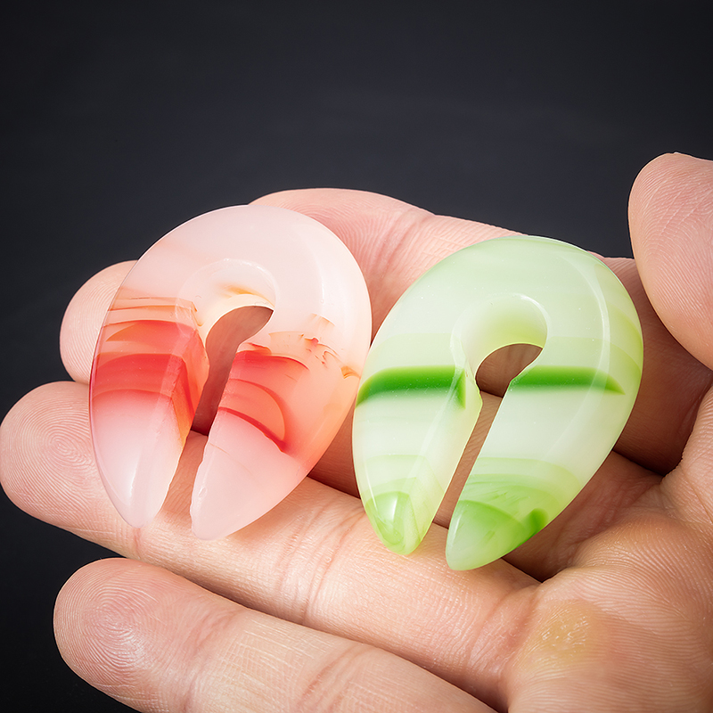 1PC Keyhole Stone Ear Weight Hanger Ear Heavy Stretcher Round Expander Earring Gauges Ear Plug Tunnel Piercing Body Jewelry 00G
