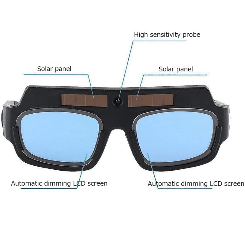 Solar Powered Auto Darkening Welding Mask Helmet Goggles Welder Glasses Arc Anti-Shock Lens with Storage Case