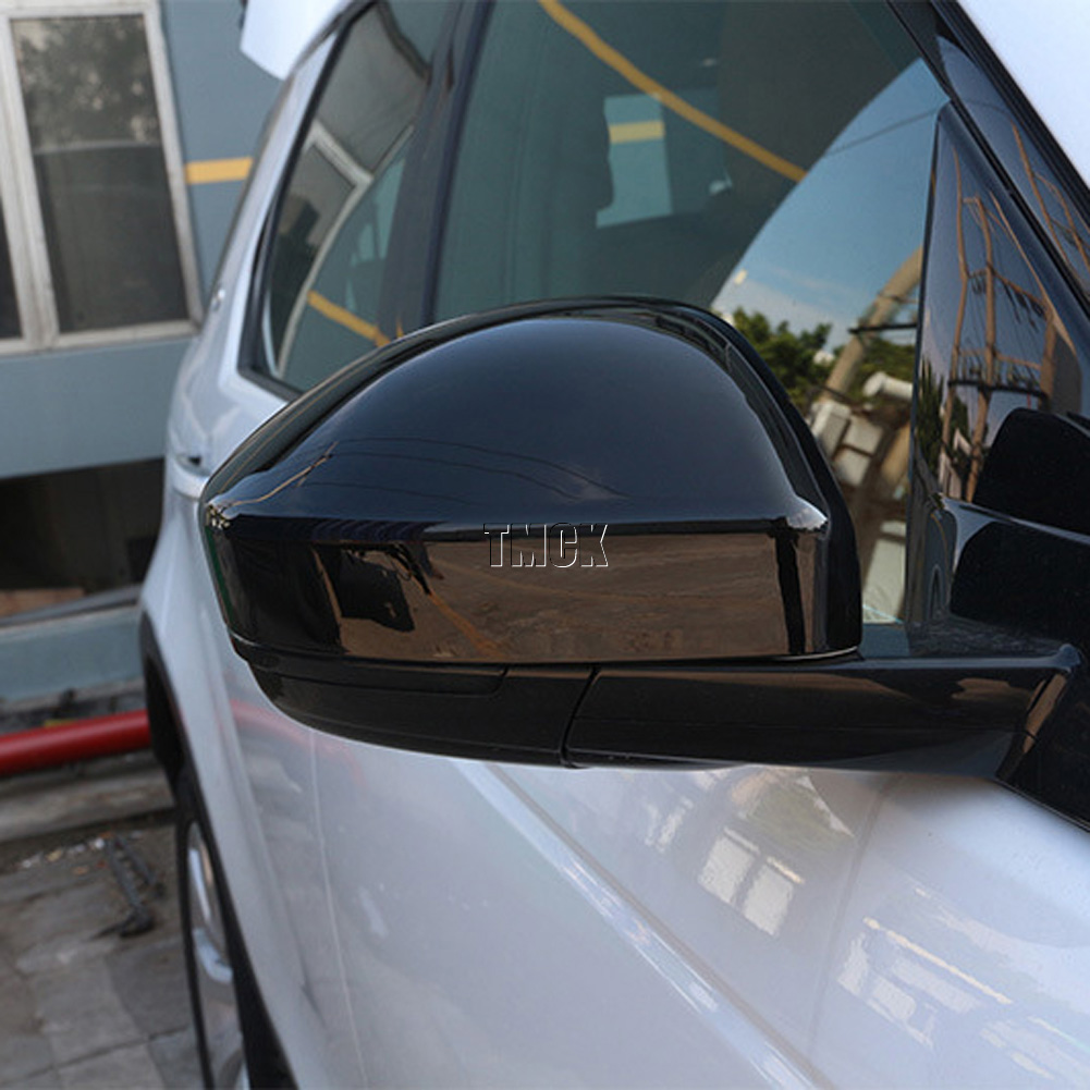 For Land Rover Range Rover Velar Evoque Discovery Sport Gloss Black Car Rearview Mirror Cover Caps Trim For Jaguar F-Pace E-Pace