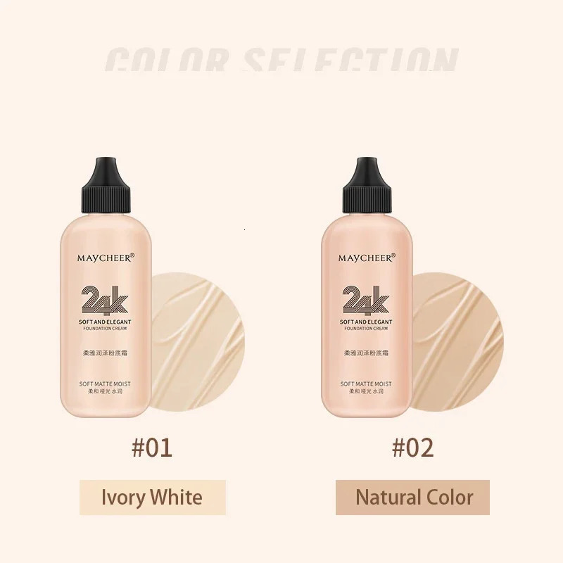 120ml Face Sun Block Foundation Cream Waterproof Make Up Mineral Liquid Foundation Full Cover Base Concealer Makeup Cosmetics 240621