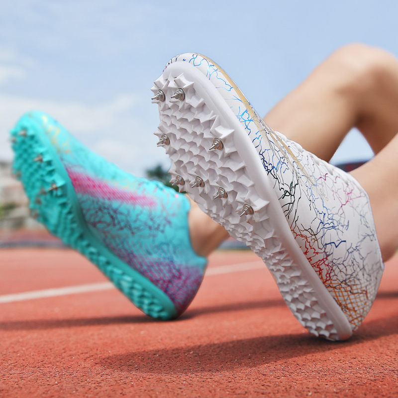 Men and Women's Track and Field Shoes, Spike Running Shoes, Lightweight, Soft, Professional Athletic Shoes, Plus Size, 34-46