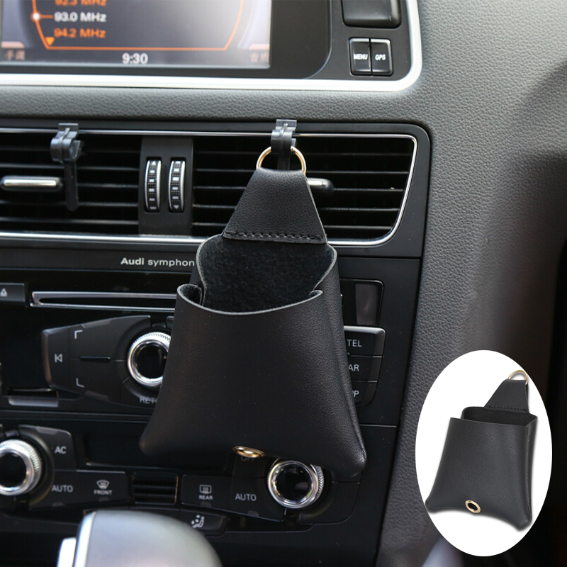 ZD 1X Car Air outlet mobile phone pocket Leather storage bag For Opel astra insignia Mercedes w203 w204 Mini cooper accessories