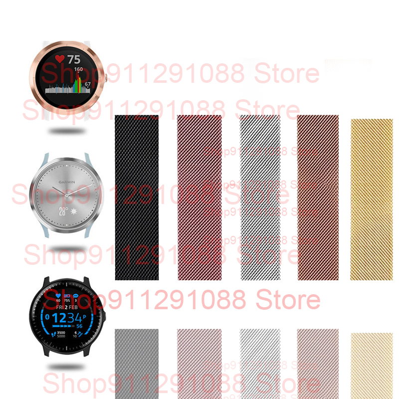 Magnetic Loop Strap For Garmin Venu SQ/Venu 2 2S 1 Smart Watch Band Metal Bracelet For Vivomove 3 3S 4S Vivoactive 4 4S 3 Correa