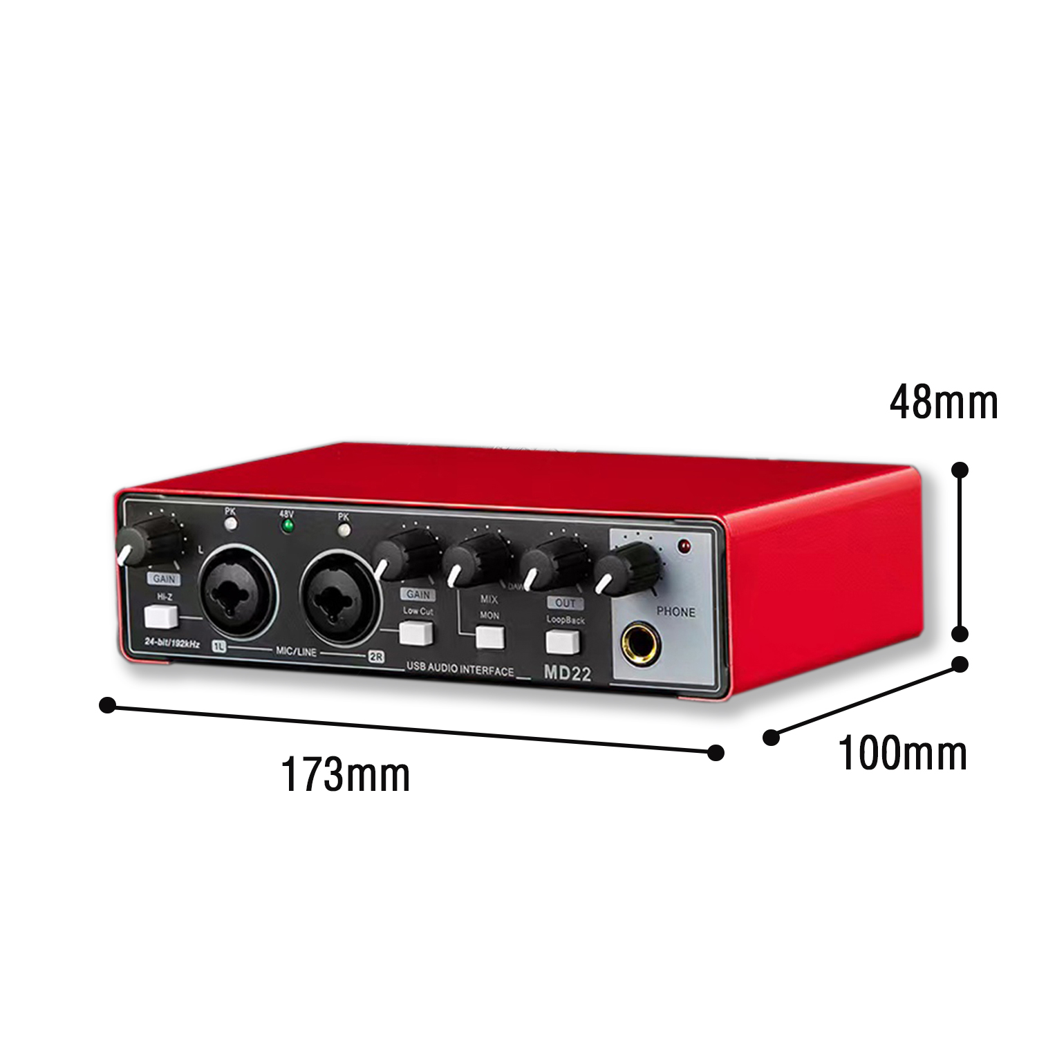Sound Card Studio Record Professional USB Audio Interface Sound Equipment With Loopback Monitoring 48V Phantom for Recording New