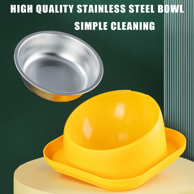 Antislip Dog Cat Bowl With PP Stand Stainless Steel Bowl Durable Non-spill Water Food Feeder Pet Feeding Drinking Bowls Dogs Cat
