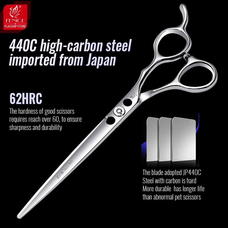 Fenice Dog Scissors for Grooming Japanese Steel Professional 7.0 Inch Pet Straight Scissors for Dog Grooming Cutting Shears