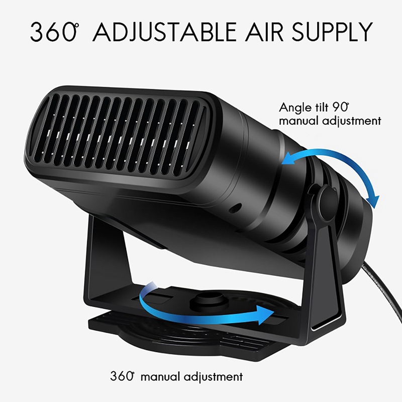 Portable Heating Cooling Fan Auto Car Heater Defroster Demister 200W Heater Windshield 360 Degree Rotation