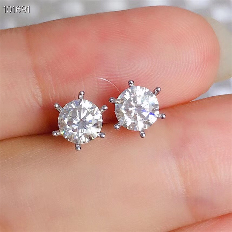 18K Rose Gold Moissanite Stud Earrings 1CT VVS Lab Diamond Fine Jewelry for Women Anniversary Gift Total 2CT Real Au750 Earring