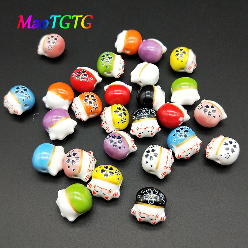 Colorful Sunflower Smile Face Ceramic Beads For Jewelry Making Necklace Bracelet 10X4mm Color Sunflower Porcelain Bead Wholesale