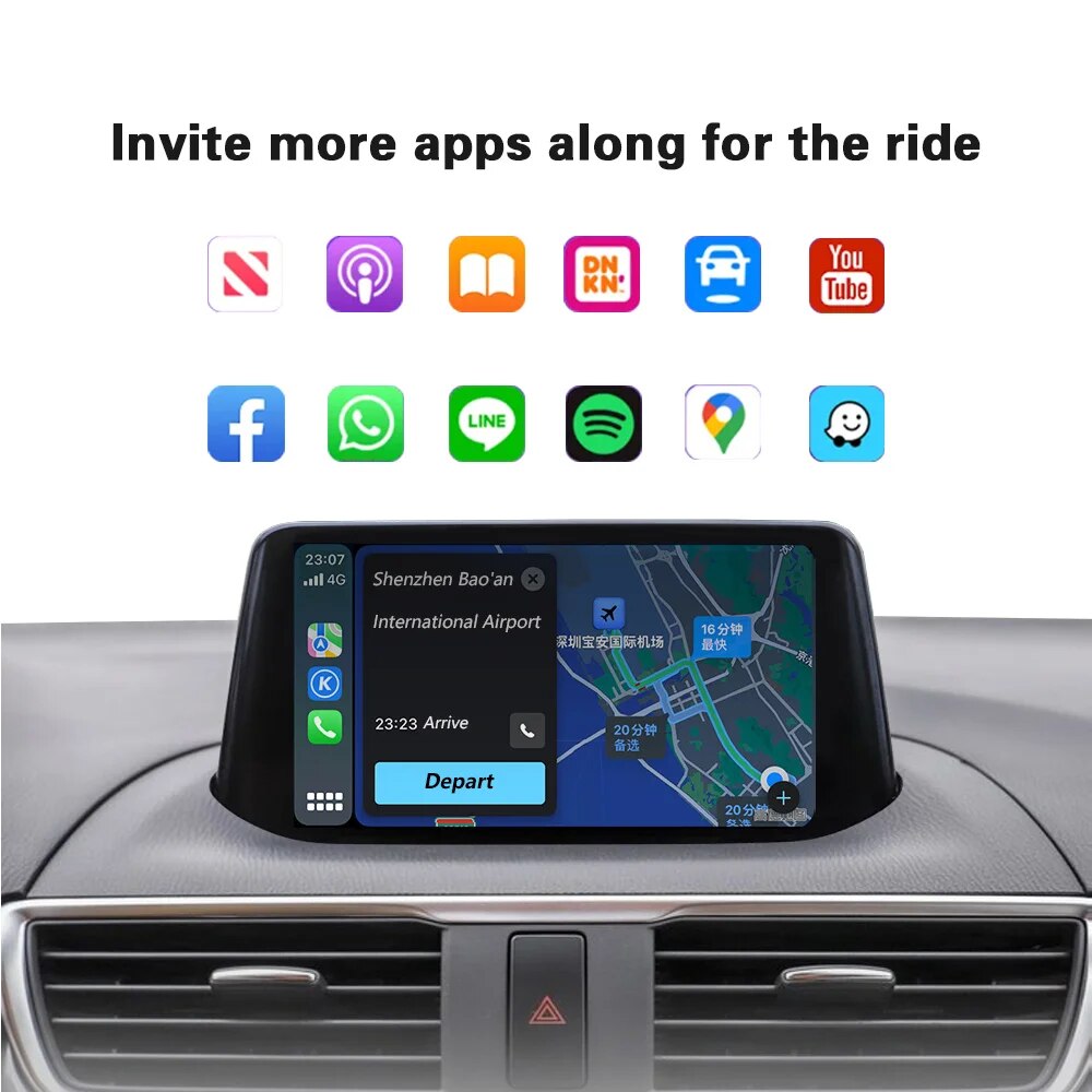 Carplay AI Box For Mazda 2 3 6 CX30 CX5 CX8 CX9 MX5 CarPlay Android Auto USB Retrofit Kit Original Screen Upgrade USB Adapter