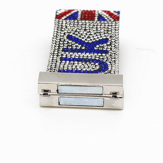 2015 Jewelry Bracelet Wrap Strass UK Flag Design Bracelet Magnetic Clasp Slake Bracelet Turkey Flag Design