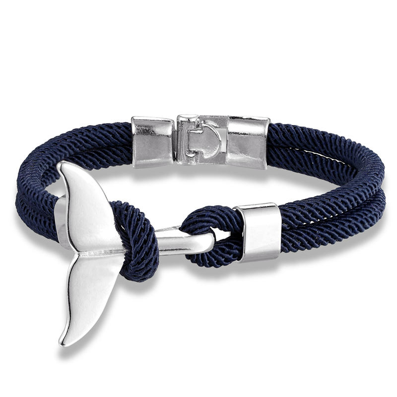 Charm Couple Whale Tail Rope Bracelet Men Colorful Survival Anchor friendship Bracelets Women Homme friendship jewelry Handmade