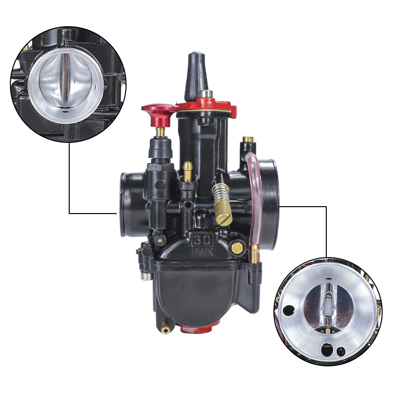 For Mikuni Carburetor PWK 21 24 26 28 30 32 34mm Motorcycle Flat Curtain Carburetor Moped Dirt Pit Bike Motocross Modified Parts