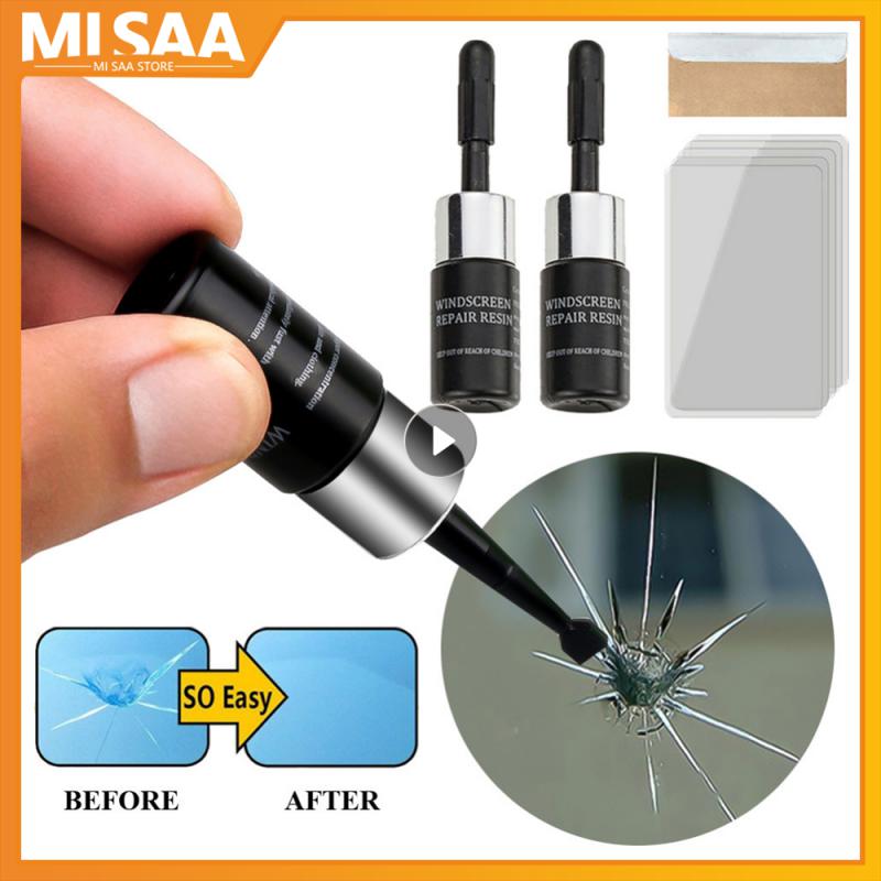 Car Windshield Cracked Repair Glue Window Glass Curing Glue Auto Glass Scratch Crack Restore Kit Glass Epoxy Resin Repair Glue