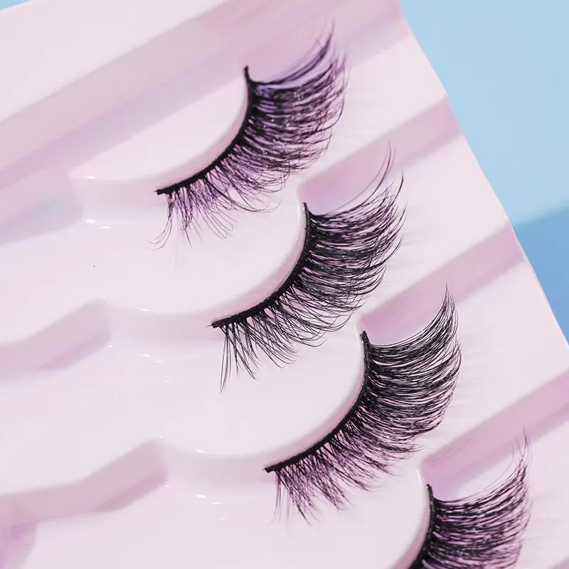 7 Pairs of Thick And Slender Eyelashes With Elongated and Comfortable Black Cotton Thread and Crossed Fishtail Half Eye False E 240624