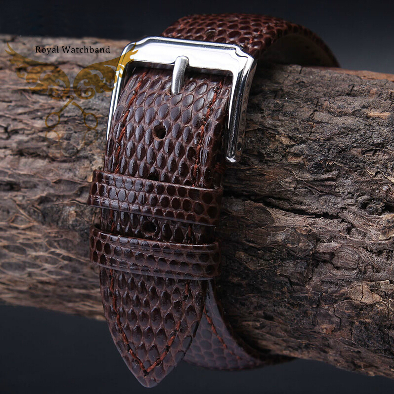 18mm 20mm 22mm 24mm Brown MAN New Top Grade Lizard pattern Genuine Leather Watch BAND Strap Free Delivery