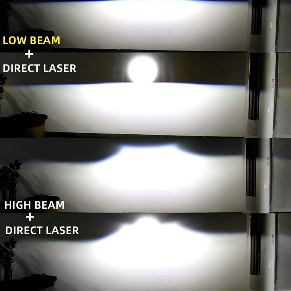 Fog lights For Headlights Led Car Lights Gold + White 3.0 inch 8000LM Accessories Bi-led Laser Lens Retrofit Projector Universal
