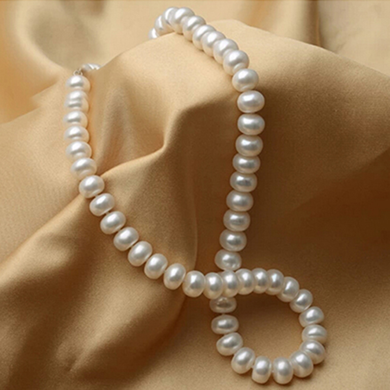 Sinya Freshwater Pearls Beads Necklace Earring Bracelet Jewelry Set 18inch Length Necklace Pearl dia 9-10mm Hot Sale for Women