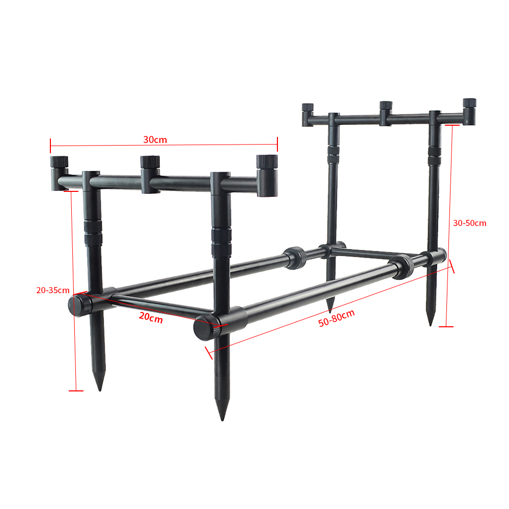 Carp Fishing Rod Pod Set, for 3 Fishing Rods, Bank Sticks, Rod Holder Support RP140