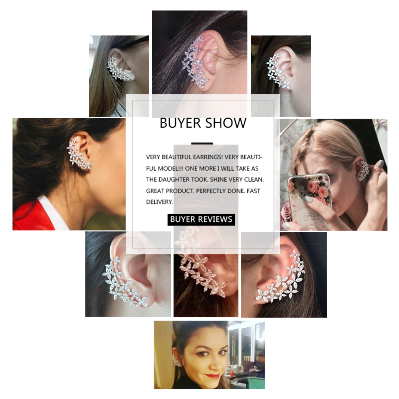 LUOTEEMI Stunning Silver Color Asymmetric Flower Stud Earrings for Women Romantic Elegant Lady Geometric CZ Wedding Jewelry