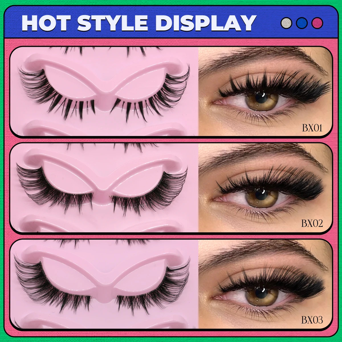GROINNEYA 5 pairs Cat Eye Lashes Faux Mink Eyelashes Clear Band Lashes Natural Look Wispy Mink Eyelashes Full Strip Lashes 240624
