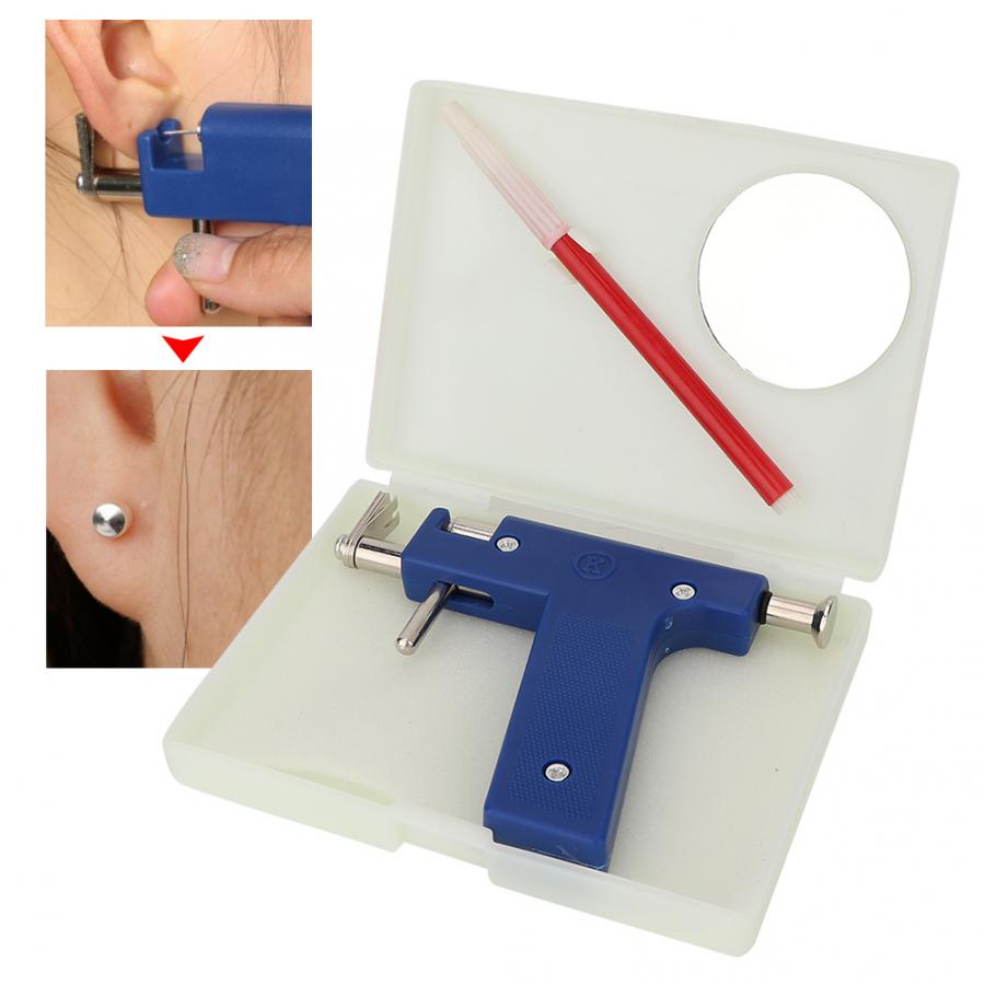 Pro Ear Body Nose Navel Lips Tongue Piercing Gun Machine Supply Tool Kit Set 98pcs Ear Studs Healthy Safty Sterile Piercer