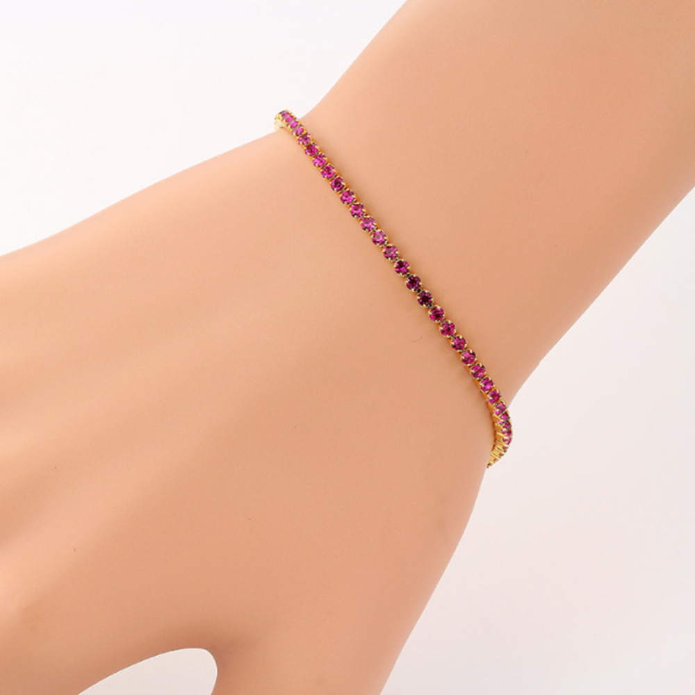 6colors 17+2cm Gold Color Cluster Rhinestone Crystals Slim Tiny Tennis Chain Bracelets Jewelry for Women Girls Pulseira feminina