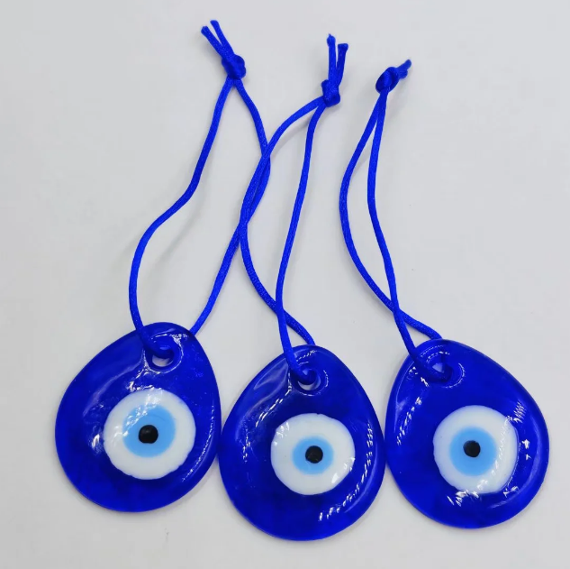 20pcs Drop shape Blue Evil Eye Decor Luck Glass Pendant Evil Eye Pendant for Office Wall Home Backpack Key Pendant