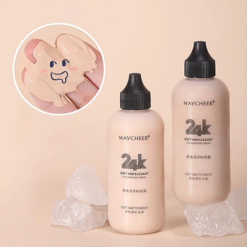 120ml Face Sun Block Foundation Cream Waterproof Make Up Mineral Liquid Foundation Full Cover Base Concealer Makeup Cosmetics 240621