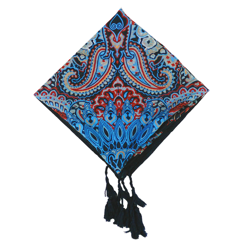 Brand Square Scarf Banada Tassel Bohemian Cashew Shawl Red Lips Printed Scarf Navy Blue Stripes Scarves As Valentines Gift YG580
