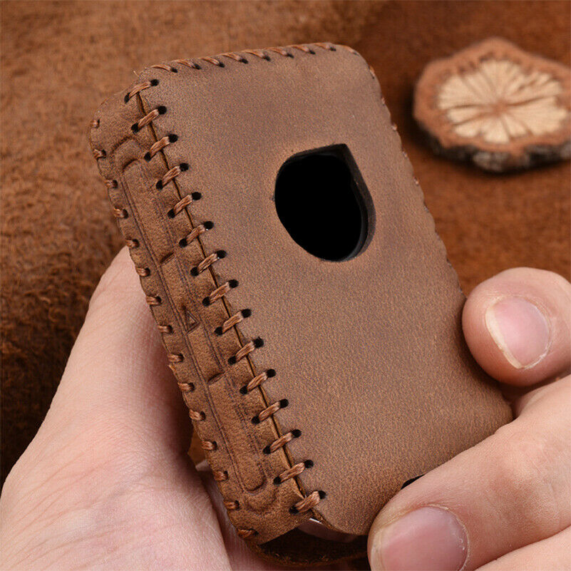 Handmade Leather Remote Key Cover Case for Volvo XC40 XC90 XC70 S60 S80 S90 C30 V70 V90 Car Accessories with keychain