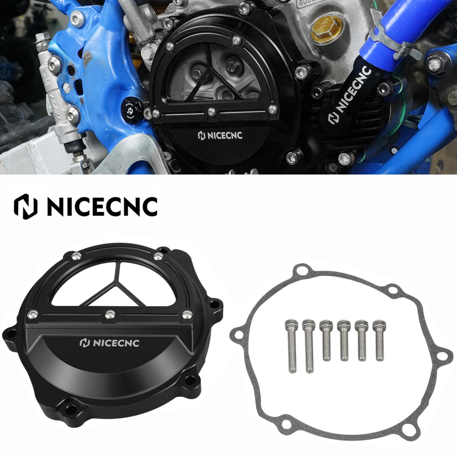 For Yamaha YZ85 2002-2023 NiceCNC Motorcycle Clutch Case Cover Protector For Yamaha YZ65 18-23 Hour Meter Bracket Mount Guard