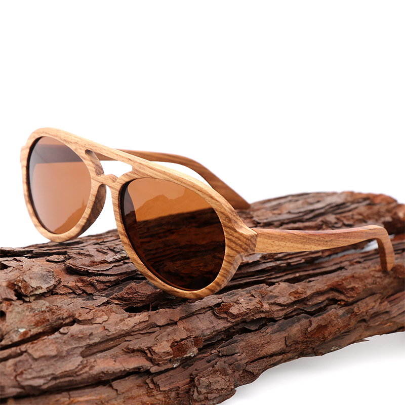 2022 Men's Polarized Driving Sunglasses Zebra Wood Sunglasses Men UV400 Vintage Luxury Designer Wooden Man Glasses