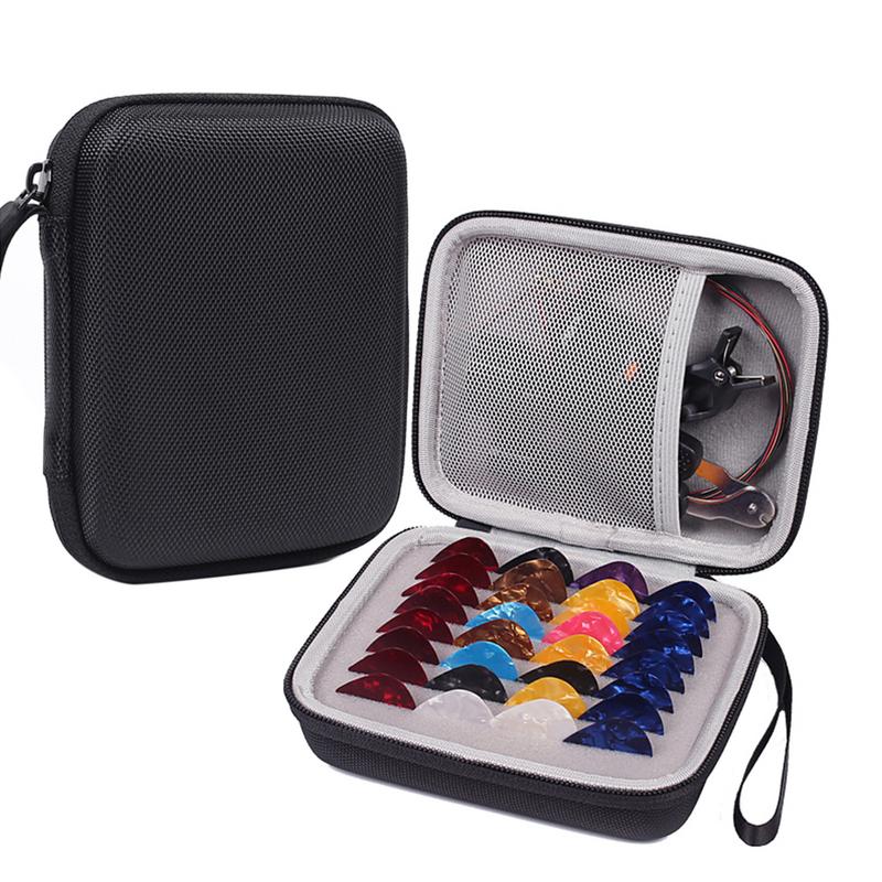 Guitar Pick Box Holder Waterproof Storage Case For Guitar Pick Dustproof Pick Pouches With Soft Lining For Tuner Capo Strings