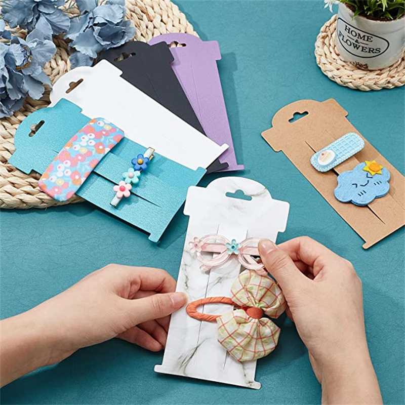 20pcs Hair Clip Display Card Bow Pin Holder Paperboard Cardboard For Jewelry Gift Packaging Organizer Small Businesses Supplies